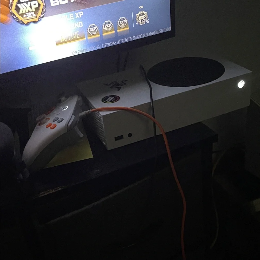White Console Bundle with White Controller and Orange Cable